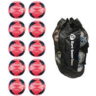 Ball Sack of 10 Mitre Impel One Training Football (Pink) (3,4,5)