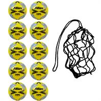 Net of 10 Mitre Impel One Training Football (Yellow) (5)