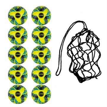 Net of 10 iPro Nova Training Footballs with High Performance Coating (Yellow)