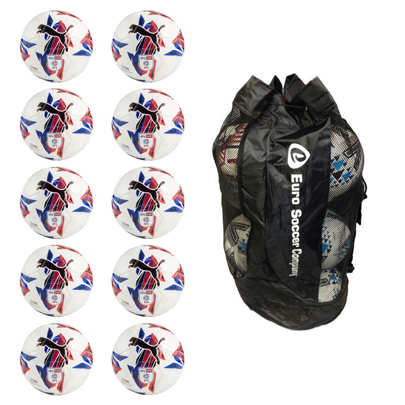 Ball Sack of 10 Puma EFL Replica Training Balls NEW 24 25 Ball Sizes 3 4 5 Euro Soccer Company