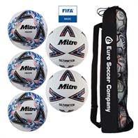 Mitre Matchday Football Tube Bundle (3 Mitre Calcio, 2 Mitre Ultimatch One) (3,4,5)